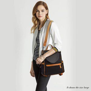 NEW BUX Travel Backpack Anti Theft, Black&brown